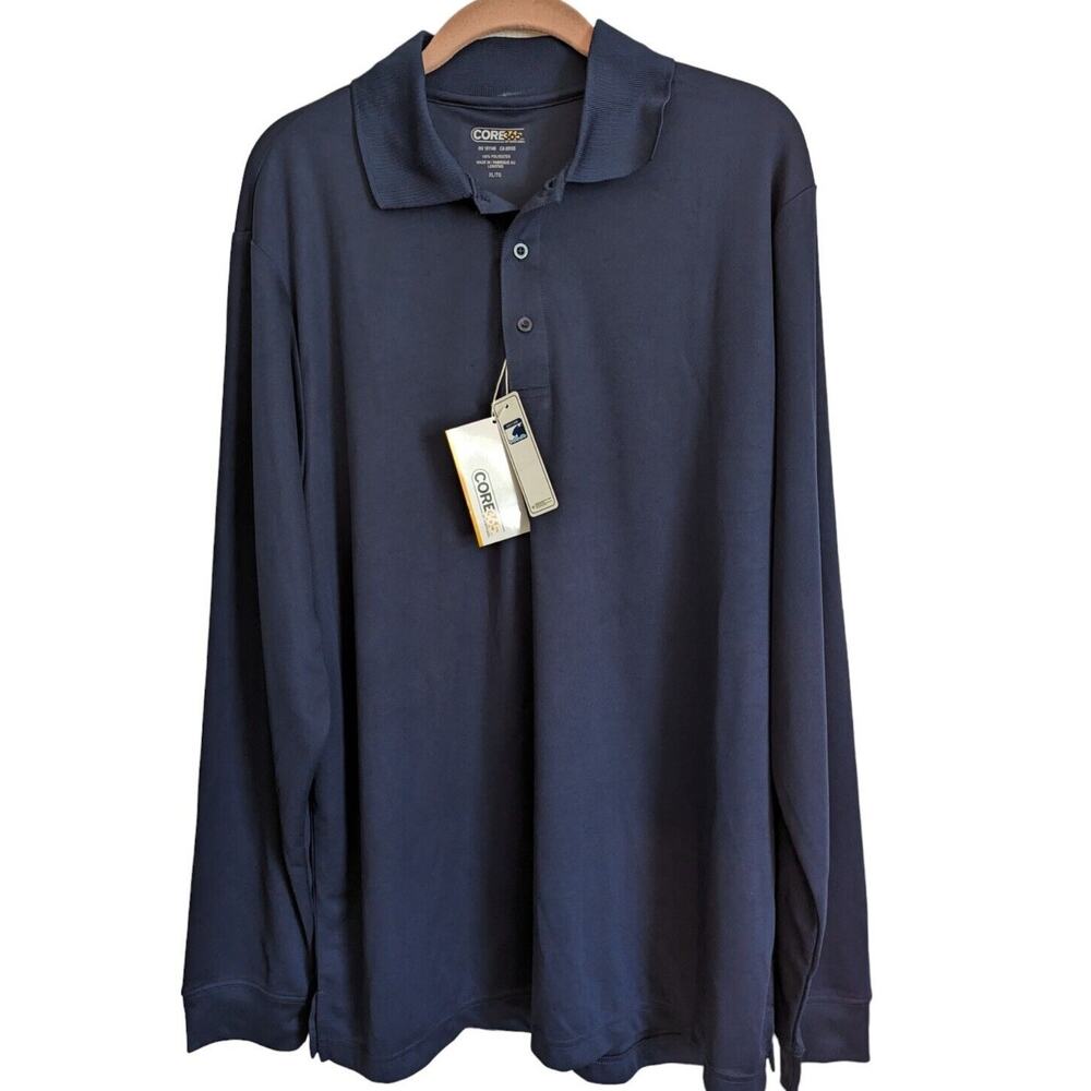 Core365 Mens Navy Shirt XL/TG Long Sleeve Dri-fit UV Protection 88192 New‎